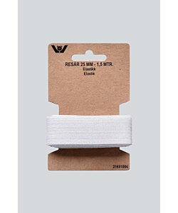 Resår midjeresår 25 mm vit