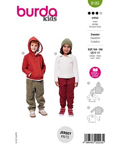 Burda 9185 pikétröja hoodie