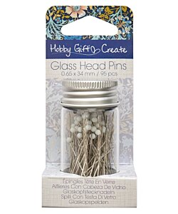 Hobby Gift Create knappnålar glashuvud vit