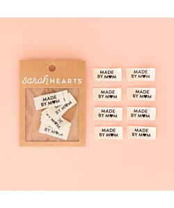 Sarah Hearts Tygetikett tygmärke 8 st 