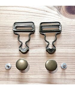 Two Stitches Spännen med knappar till snickarbyxor antik 2-pack