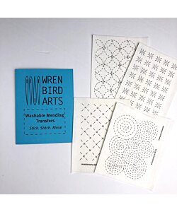 Wren Bird Arts klisterlappar med lagningsmönster nr 1 blå