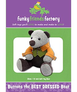 Funky Friends Factory Buttons the best dressed Bear