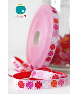 Farbenmix dekorband Lyckoklöver rosa 3 m