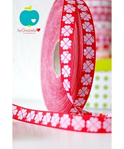 Farbenmix dekorband Lyckoklöver röd 3 m