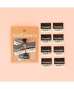 Sarah Hearts Tygetikett tygmärke 8 st 