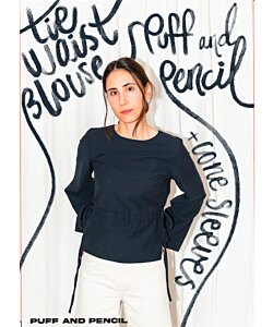 Puff and Pencil Tie Waist Blouse x Cone Sleeves