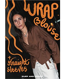 Puff and Pencil Wrap Blouse x Straight sleeves