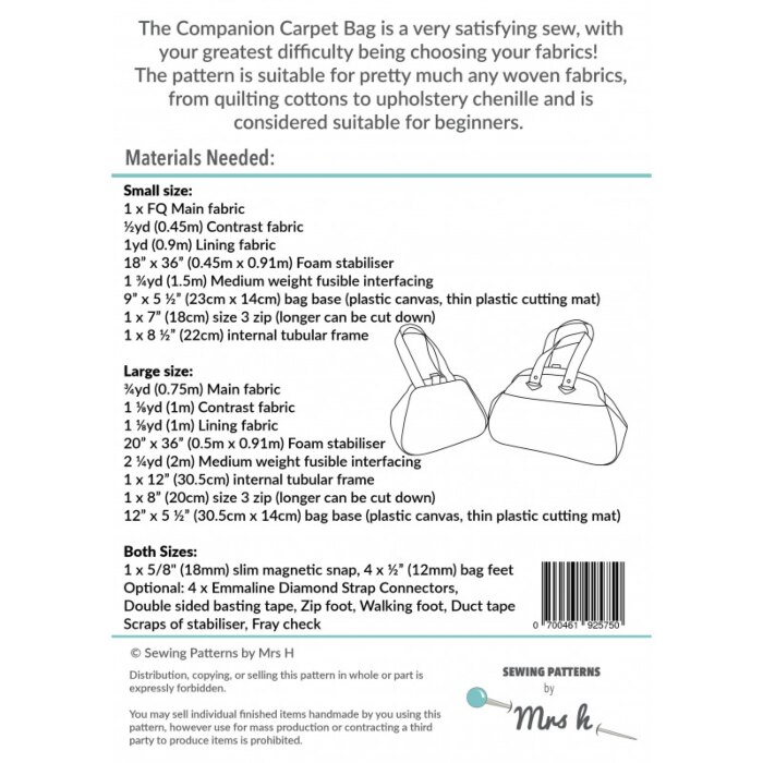 Mrs h hotsell companion carpet bag