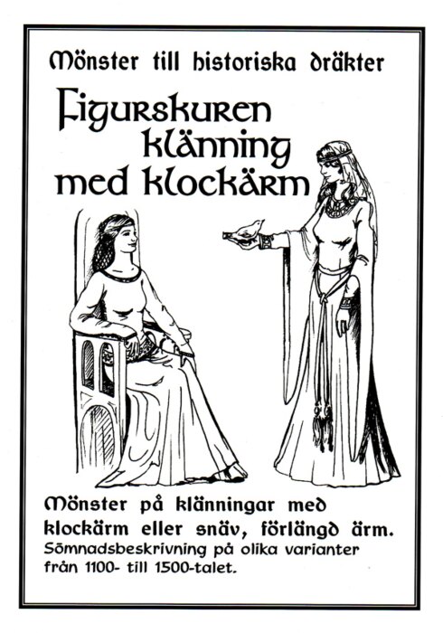 Sophias Ateljé figurskuren klänning Mönster till historiska dräkter Figurskuren klänning med