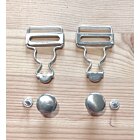 Two Stitches Spännen med knappar till snickarbyxor silver 2-pack