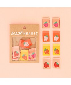 Sarah Hearts Tygetikett tygmärke 8 st 