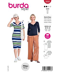 Burda 5658 jerseyklänning/topp