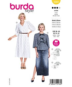 Burda 5669 blus klänning 