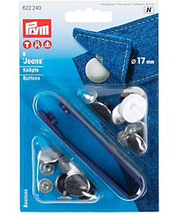 Prym jeansknappar silver 17 mm