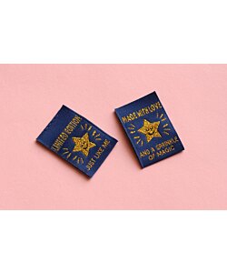 Tygetikett tygmärke 6 st Limited Edition guldstjärna