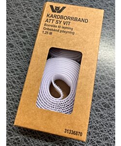 Kardborreband sy fast vit