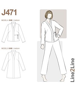 Line2Line 471 Jacket with kimono collar