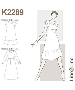 Line2Line 2289 V-neck raglan dress
