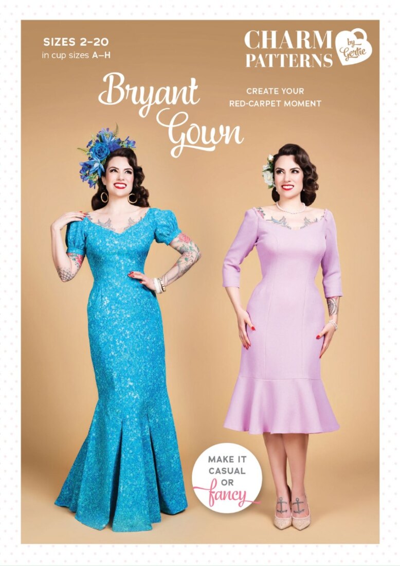 bryant gown charm patterns by gertie